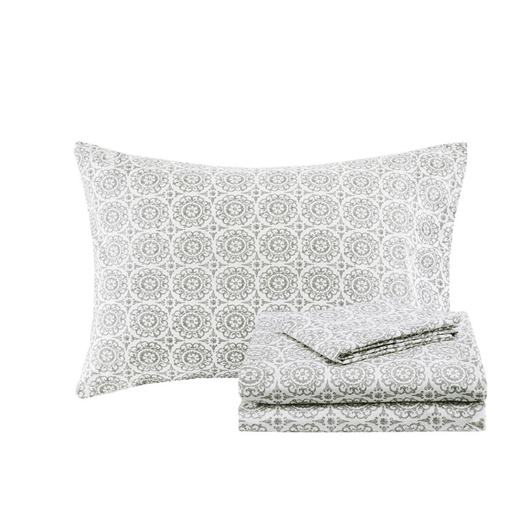 Taupe Boho-Chic Queen Microfiber 7-Piece Comforter Set