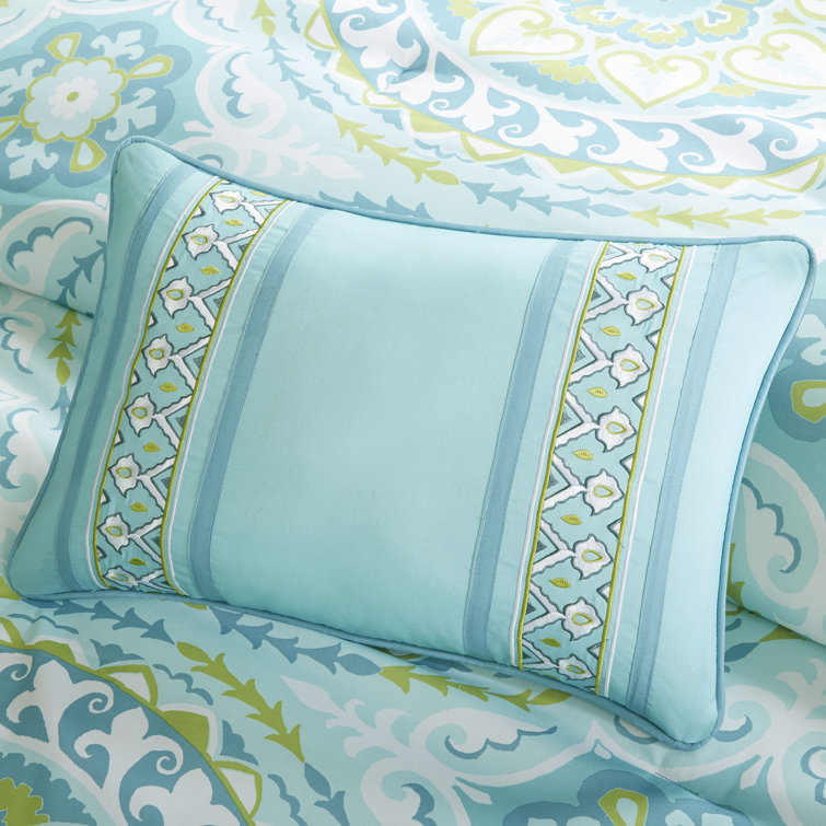 Coral and Gray Bohemian Queen Microfiber Comforter Set