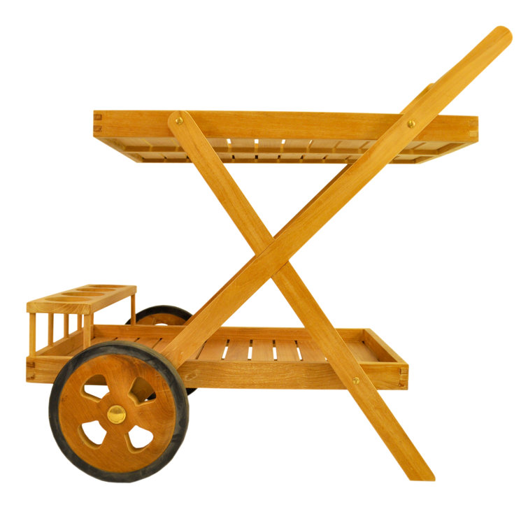 Cobana Teak Wood Outdoor Serving Cart with Storage