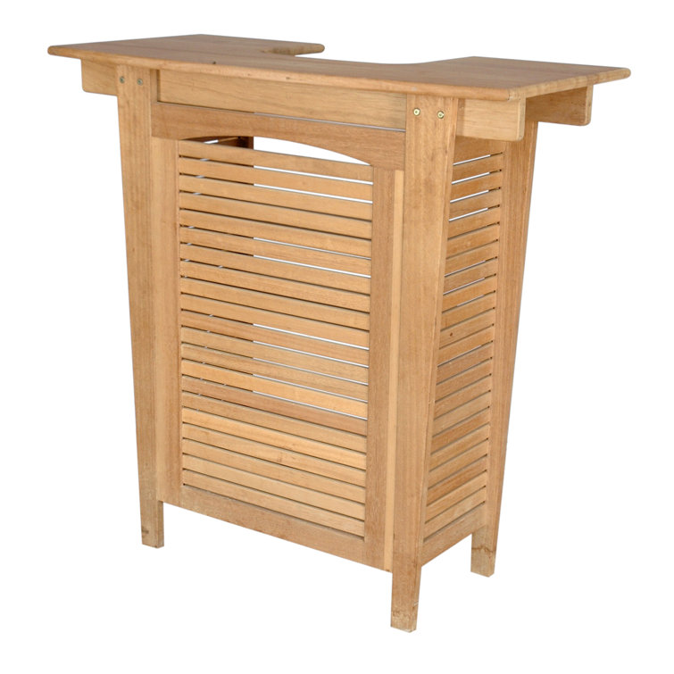 Montego Natural Teak Outdoor Bar Table with Shelves