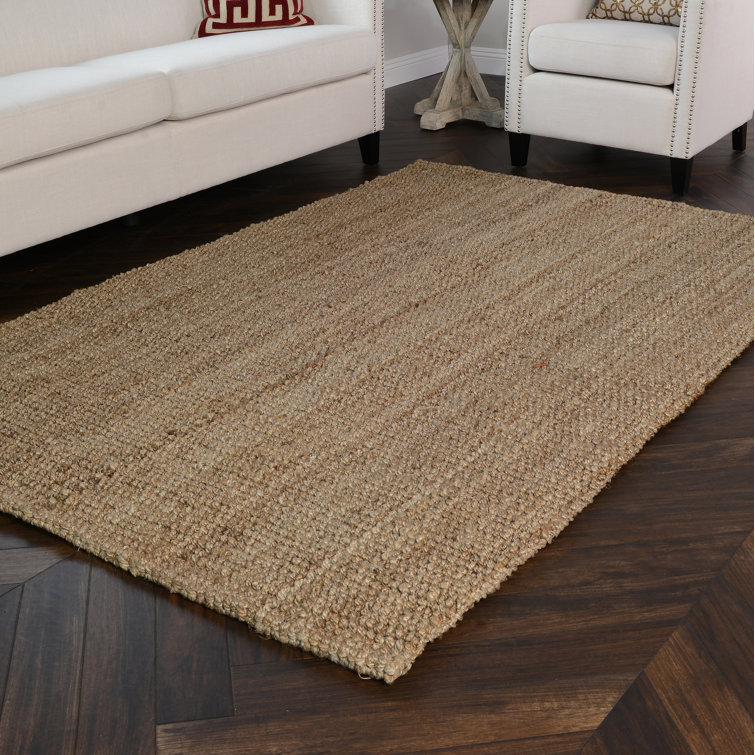 Annello Beige Handmade Jute Rectangular Rug 5' x 8'
