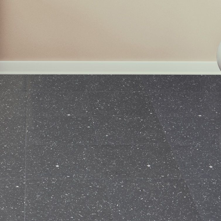 Black Speckled Granite 12'' x 12'' Self-Adhesive Vinyl Floor Tiles