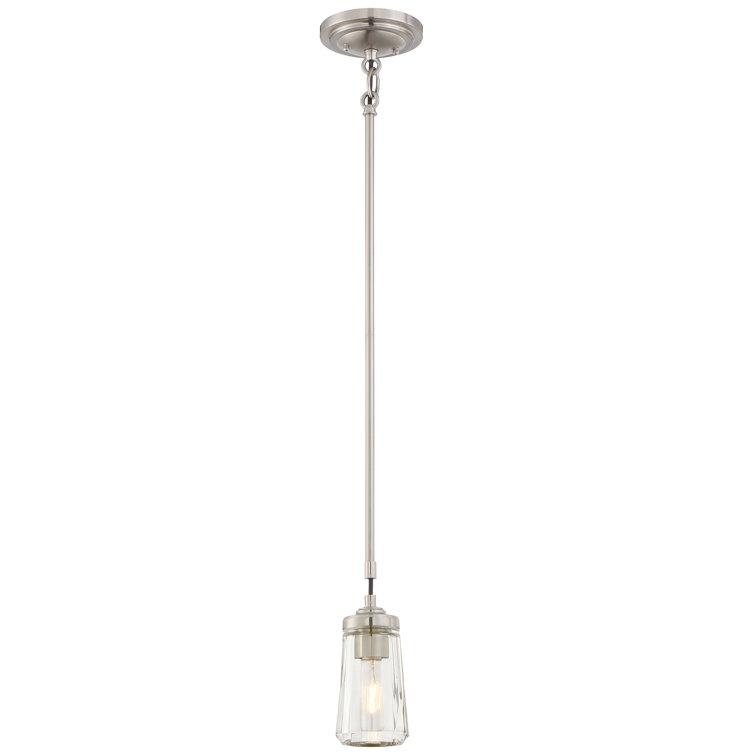 Elegant Minimalist Brushed Nickel Mini Pendant with Clear Glass Shade