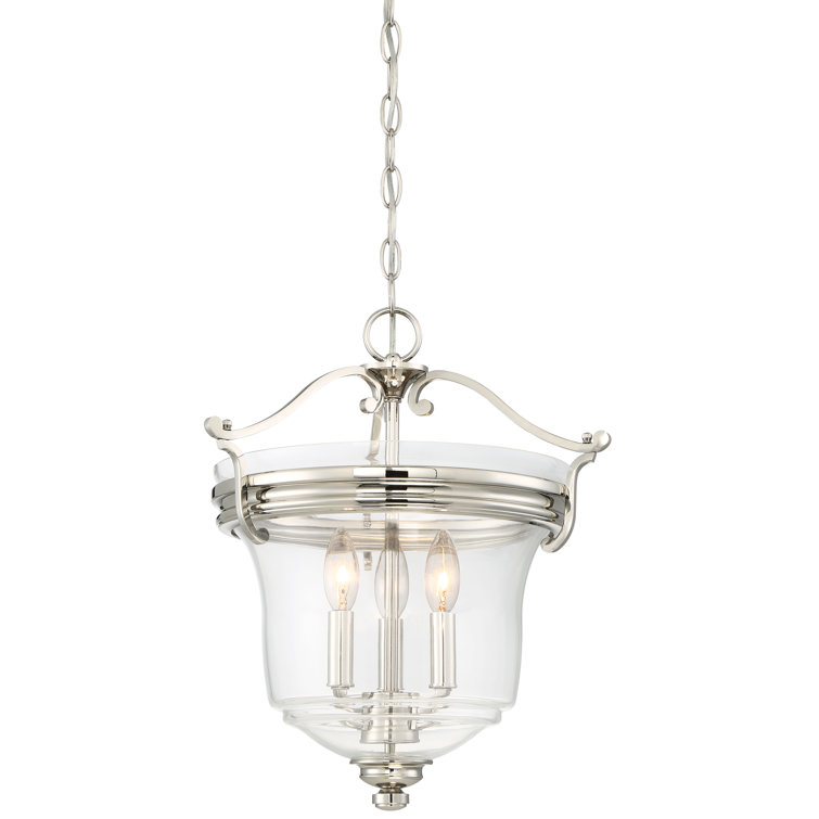 Audrey's Point Polished Nickel 3-Light Transitional Chandelier