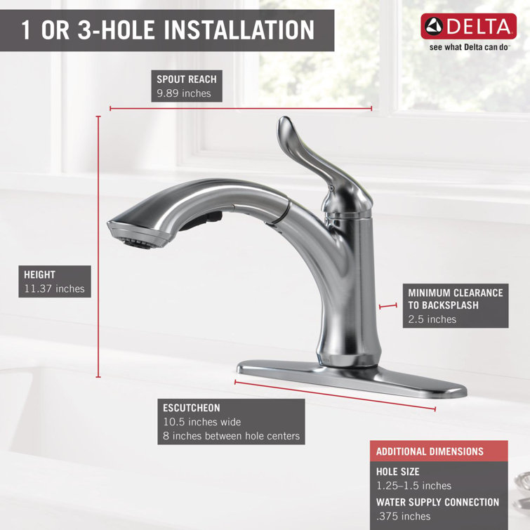 Arctic Stainless Single Handle Kitchen Faucet with Pull-Out Spray