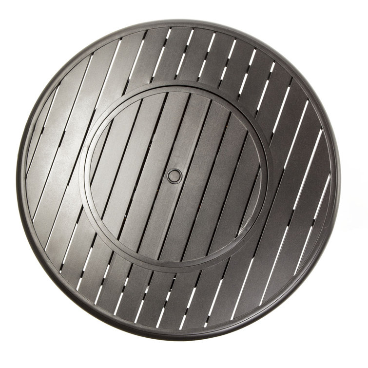 Black 36" Round Aluminum Gas Fire Pit Table