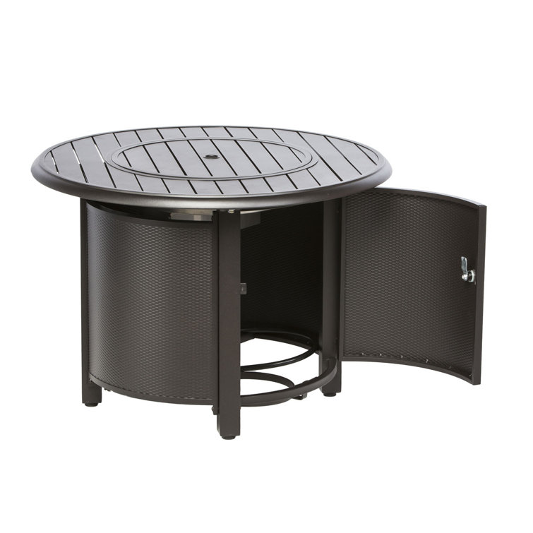 Black 36" Round Aluminum Gas Fire Pit Table