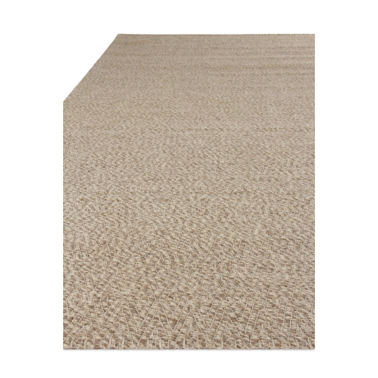 Handcrafted Geometric Beige Wool 8' x 10' Area Rug