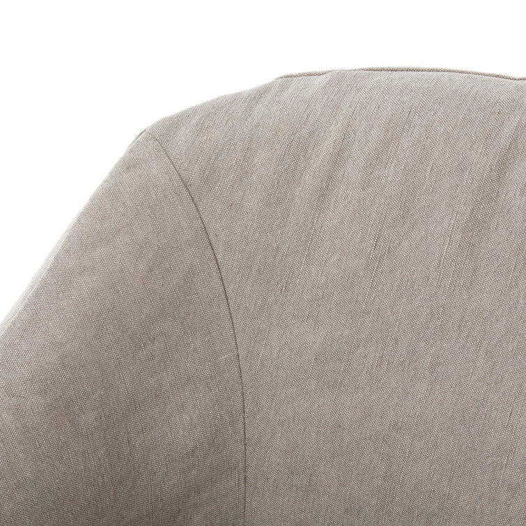 Elegant Beige Velvet Upholstered Wood Arm Chair 25.5"
