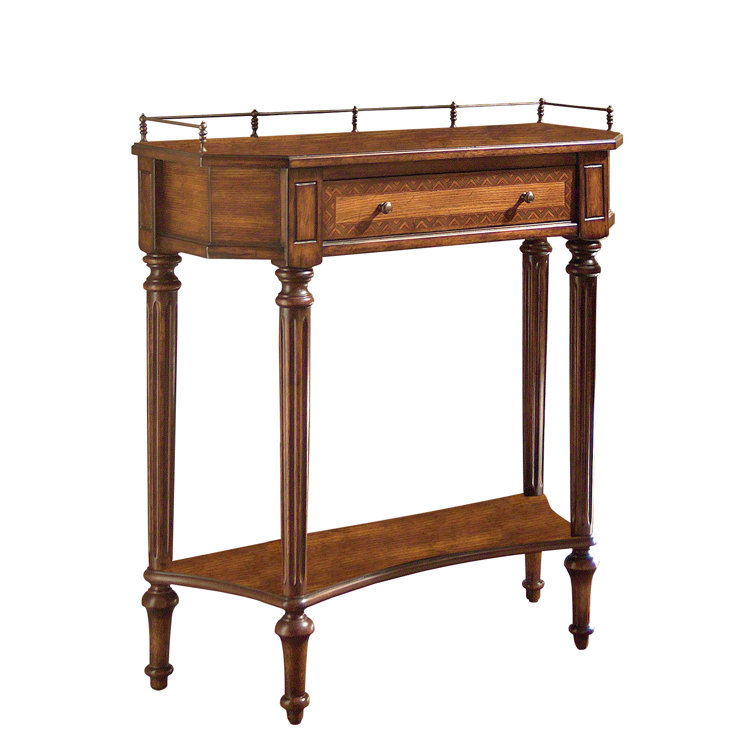 Ellington 30" Warm Umber Wood and Metal Console Table with Storage