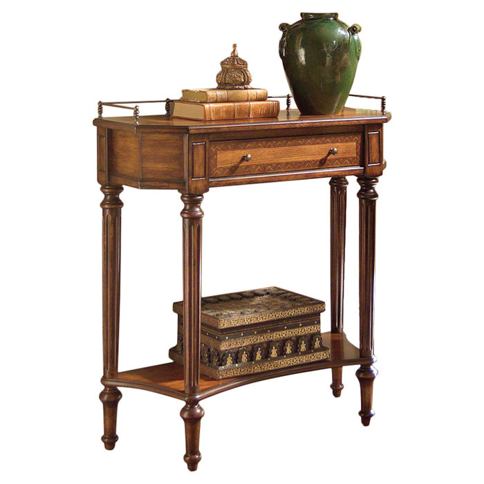 Ellington 30" Warm Umber Wood and Metal Console Table with Storage