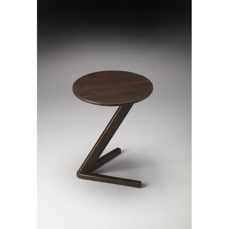 Modern Expressions Round Dark Walnut Wood End Table