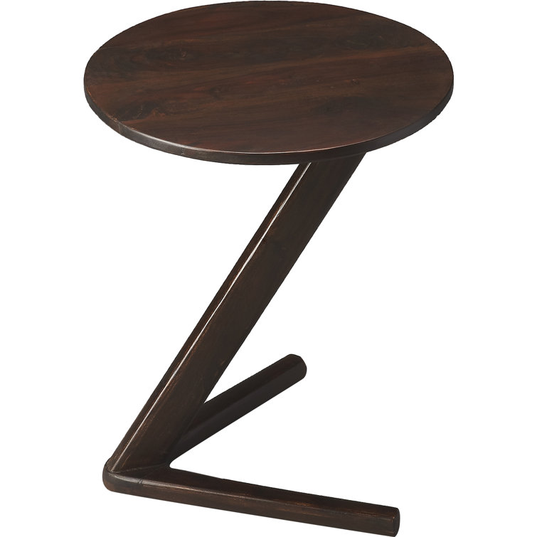 Modern Expressions Round Dark Walnut Wood End Table