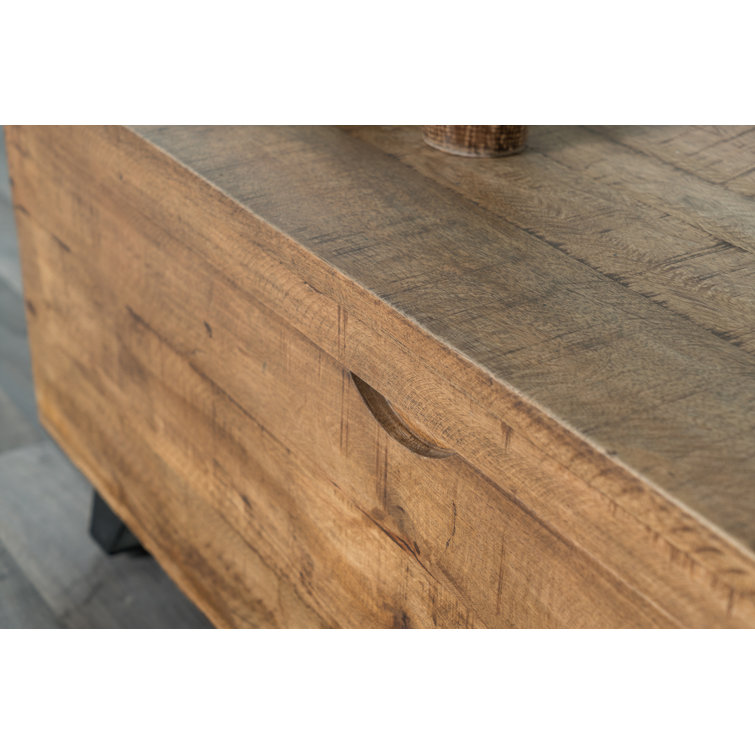 Mango Wood & Metal 46" Rectangular Storage Trunk - Brown