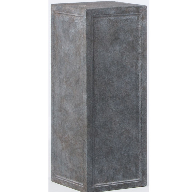 Gray Concrete Tall Square Pedestal for Indoor/Outdoor Decor