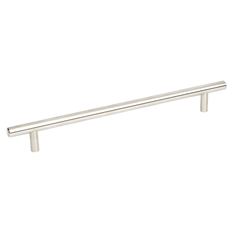 Brushed Nickel Steel Bar Pull with Mounting Hardware