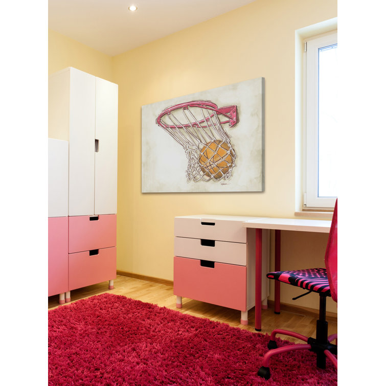 Basketball Swish Multicolor Canvas Art Print