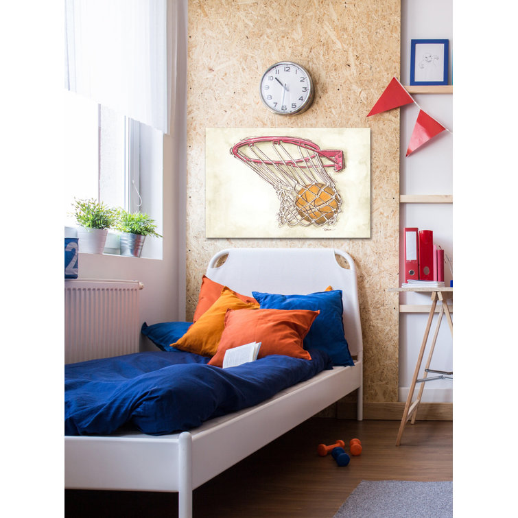 Basketball Swish Multicolor Canvas Art Print
