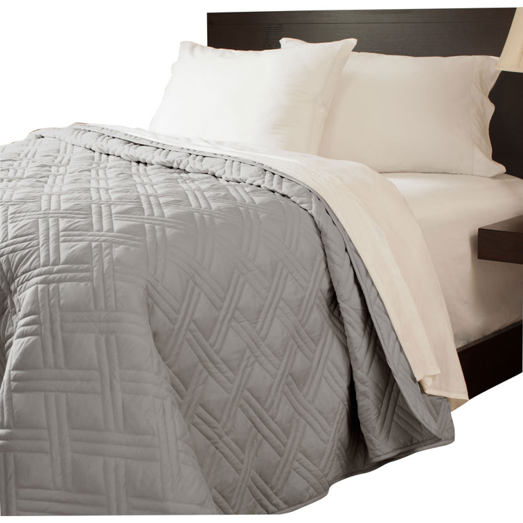 Silver Gray Full Microfiber Quilt Set