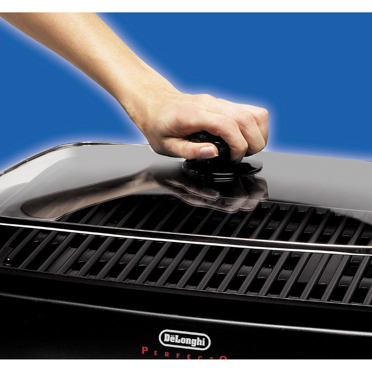 Perfecto Black Aluminum Electric Indoor Grill with Lid