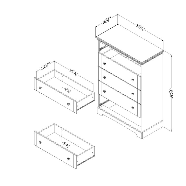 Avilla Winter Oak Cottage Style 5-Drawer Vertical Dresser