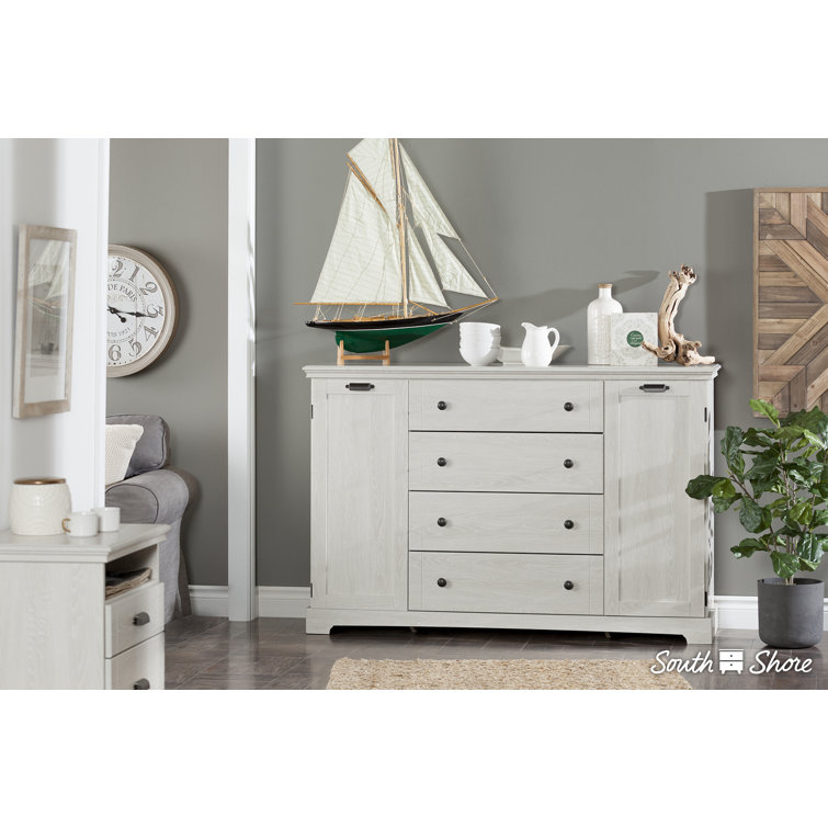 Avilla Modern Winter Oak 2-Drawer Nightstand with Open Cubby