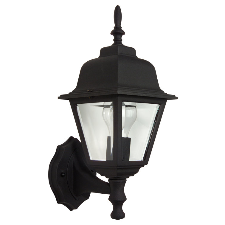 Matte Black Traditional Outdoor Wall Lantern with Clear Glass