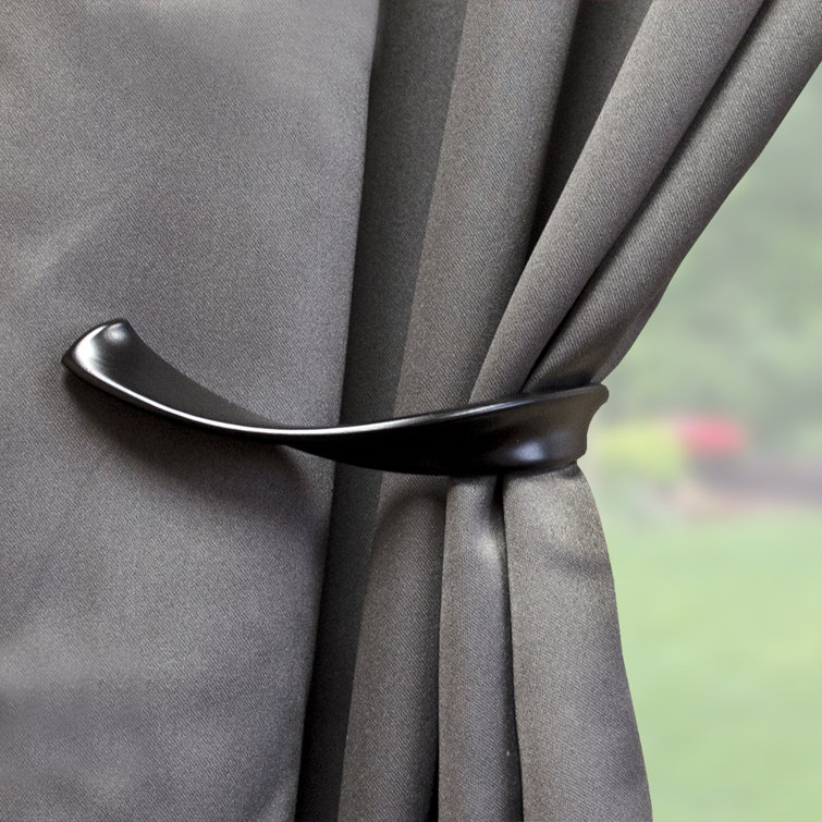 Black Metal Drapery Curtain Holdback Set of 2