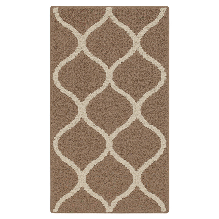 Brown Tufted Non-Slip Rectangular Washable Rug