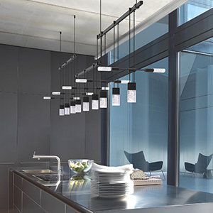Eclipse Black Crystal 19-Light LED Island Chandelier