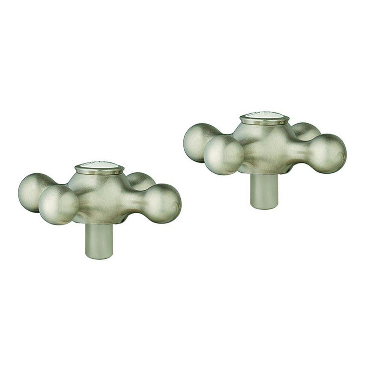 Seabury Arch & Bow Dual Cross Handles in Brushed Nickel