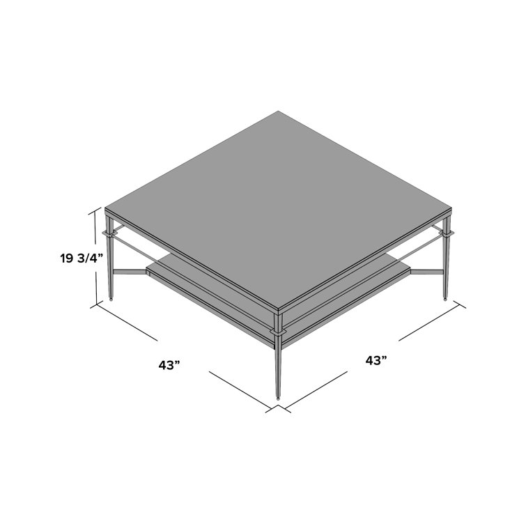 Mieka Silver Glass Coffee Table with Storage Shelf