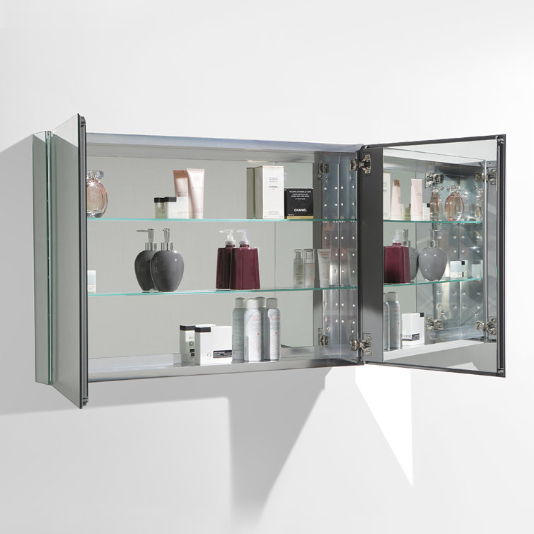 Senza 40" Wide Frameless Bathroom Medicine Cabinet with Mirrors