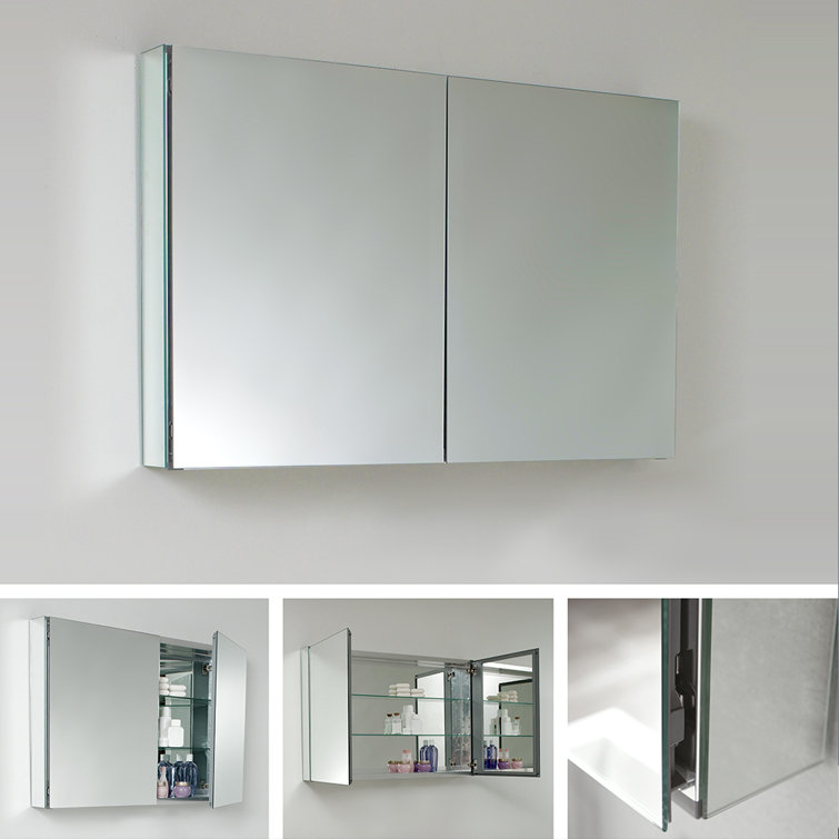 Senza 40" Wide Frameless Bathroom Medicine Cabinet with Mirrors