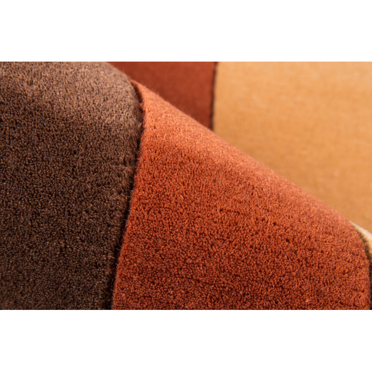 New Wave Red and Brown Hand-Tufted Wool Runner Rug