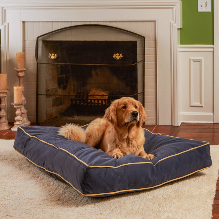 Extra Small Denim Chew Resistant Pillow Dog Bed