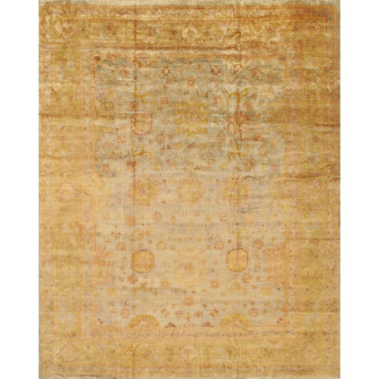 Light Blue Hand-Knotted Wool Oriental Area Rug 6'3" x 8'9"