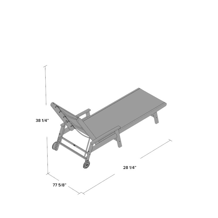 Slate Grey and Metallic HDPE Coastal Chaise Lounger with Arms