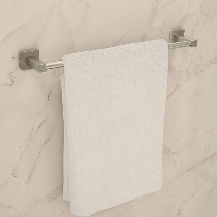 Satin Nickel 24" Wall-Mounted Metal Towel Bar