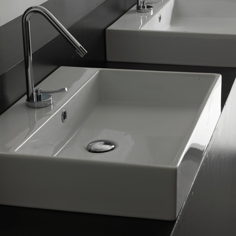 Unlimited 18.3'' Glossy White Ceramic Wall-Mount Bathroom Sink
