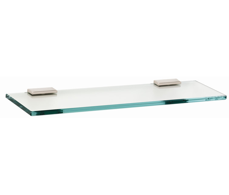 Tempered Glass & Polished Wood 18'' Accent Wall Shelf