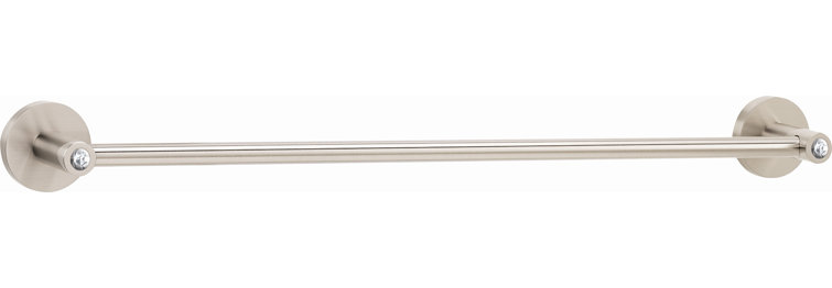 Satin Nickel 18'' Wall Mounted Towel Bar with Crystal Accents