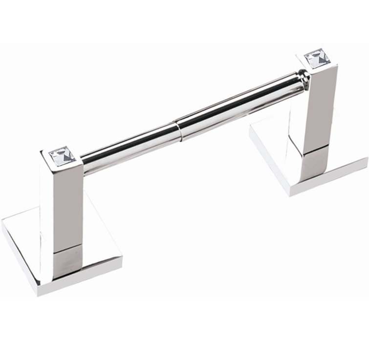 Polished Chrome Crystal Wall Mounted Toilet Paper Holder