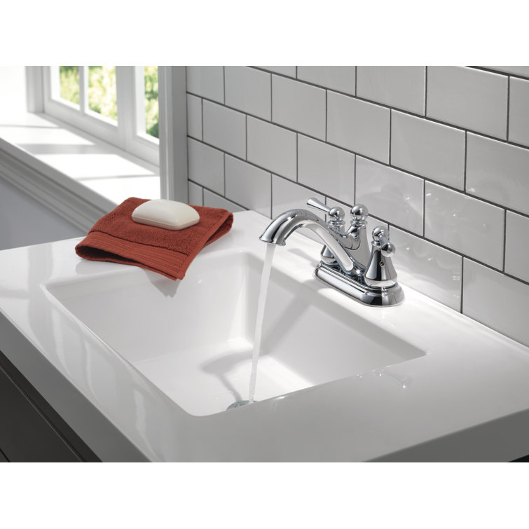 Sleek Modern 4'' Centerset Chrome Bathroom Faucet with Dual Handles