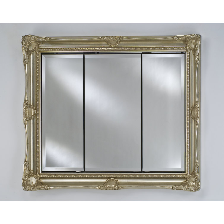 Royale Antique Silver Triple Door Medicine Cabinet with Mirror
