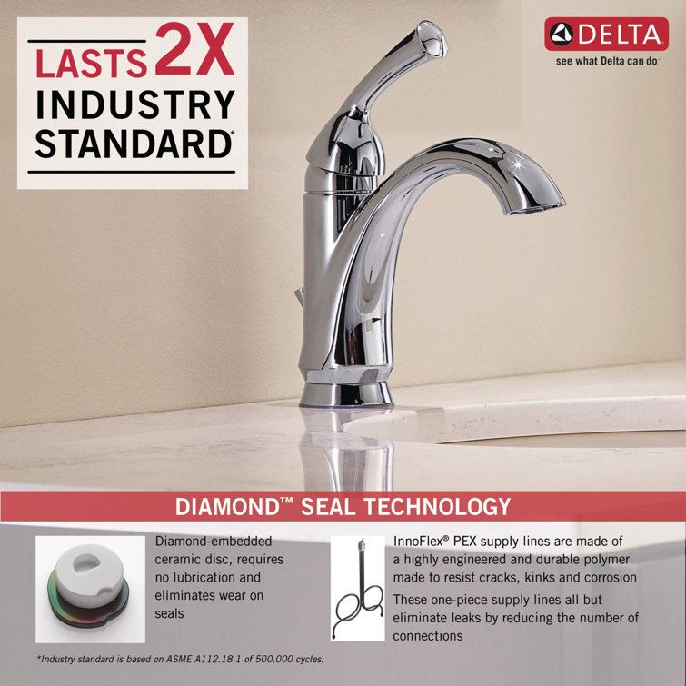 Chrome Single Hole Modern Bathroom Faucet with Drain Assembly
