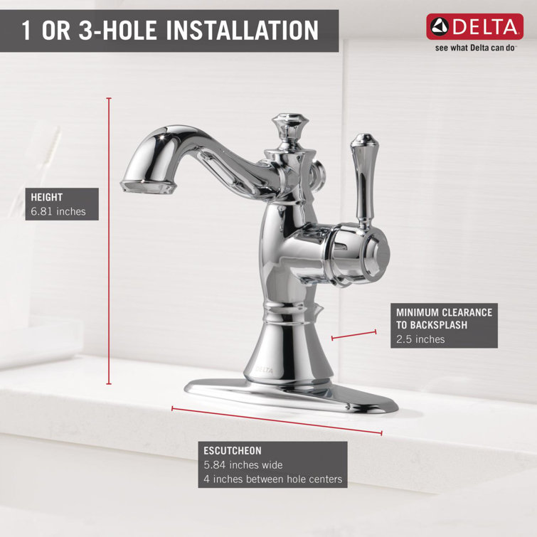 Cassidy Chrome Single Hole Bathroom Faucet with Drain Assembly