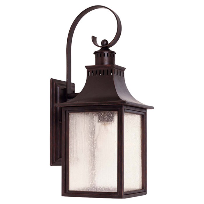 Monte Grande Bronze 34.5" Outdoor Wall Lantern with Seeded Glass