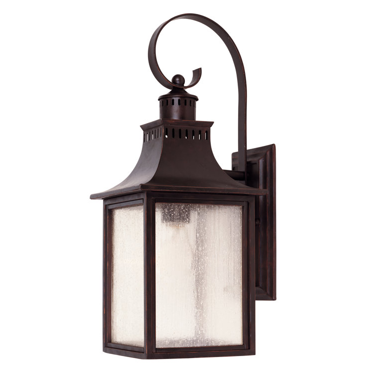 Monte Grande Bronze 34.5" Outdoor Wall Lantern with Seeded Glass