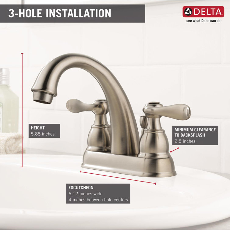 Delta Windemere Dual-Handle Stainless Steel Bathroom Faucet